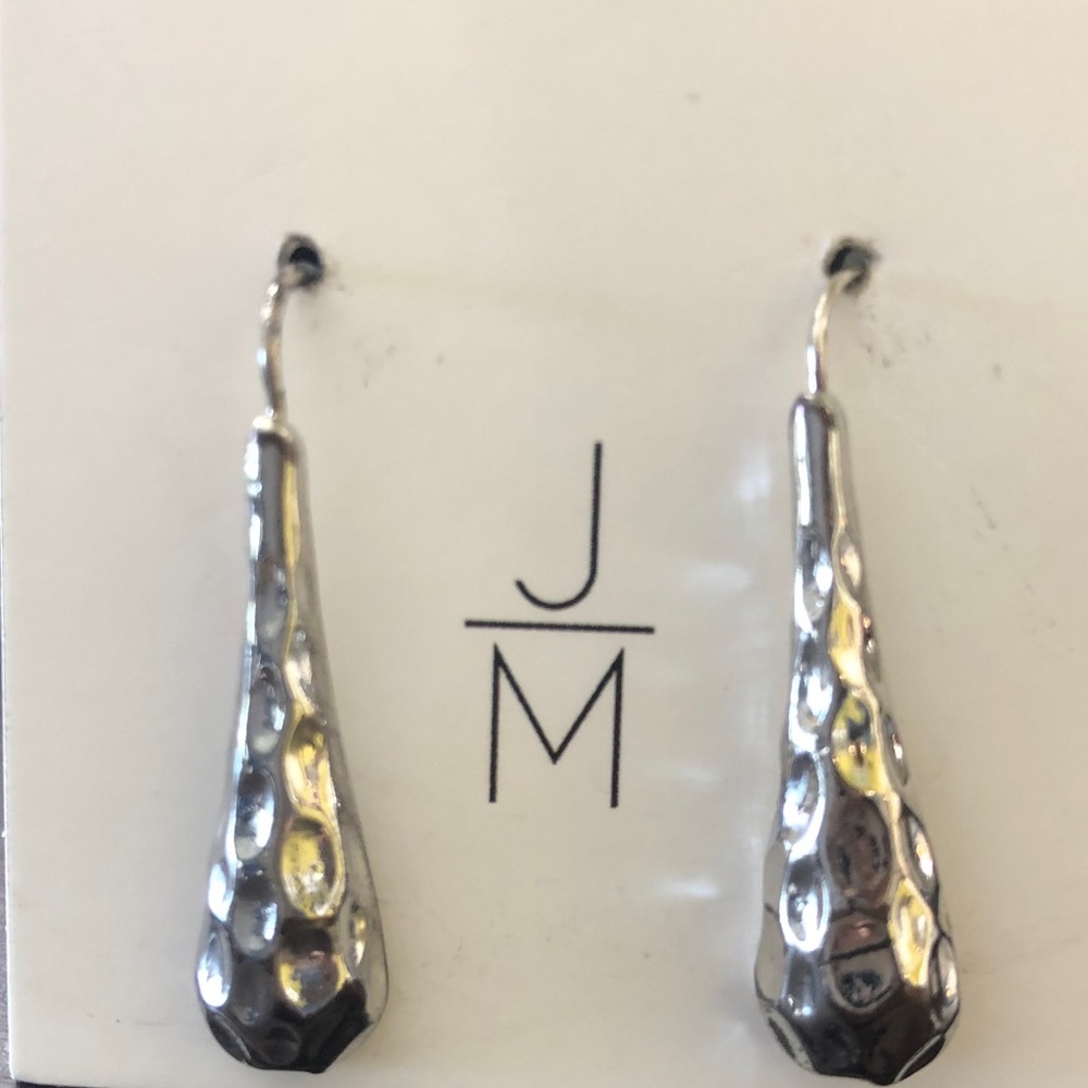 Silver pierced dangle earrings